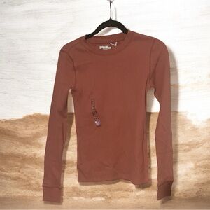 Alpine Design Organic Cotton Waffle Knit Rust Top